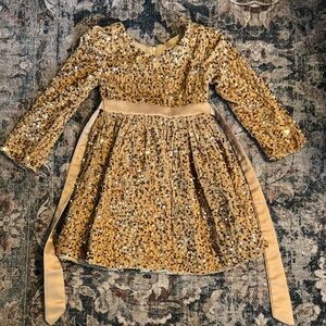 Gold Sequin Kids Formal Dress